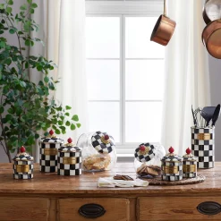 Room Accents|Kitchen Storage & Organization|MacKenzie-Childs Courtly Check Demi Canister