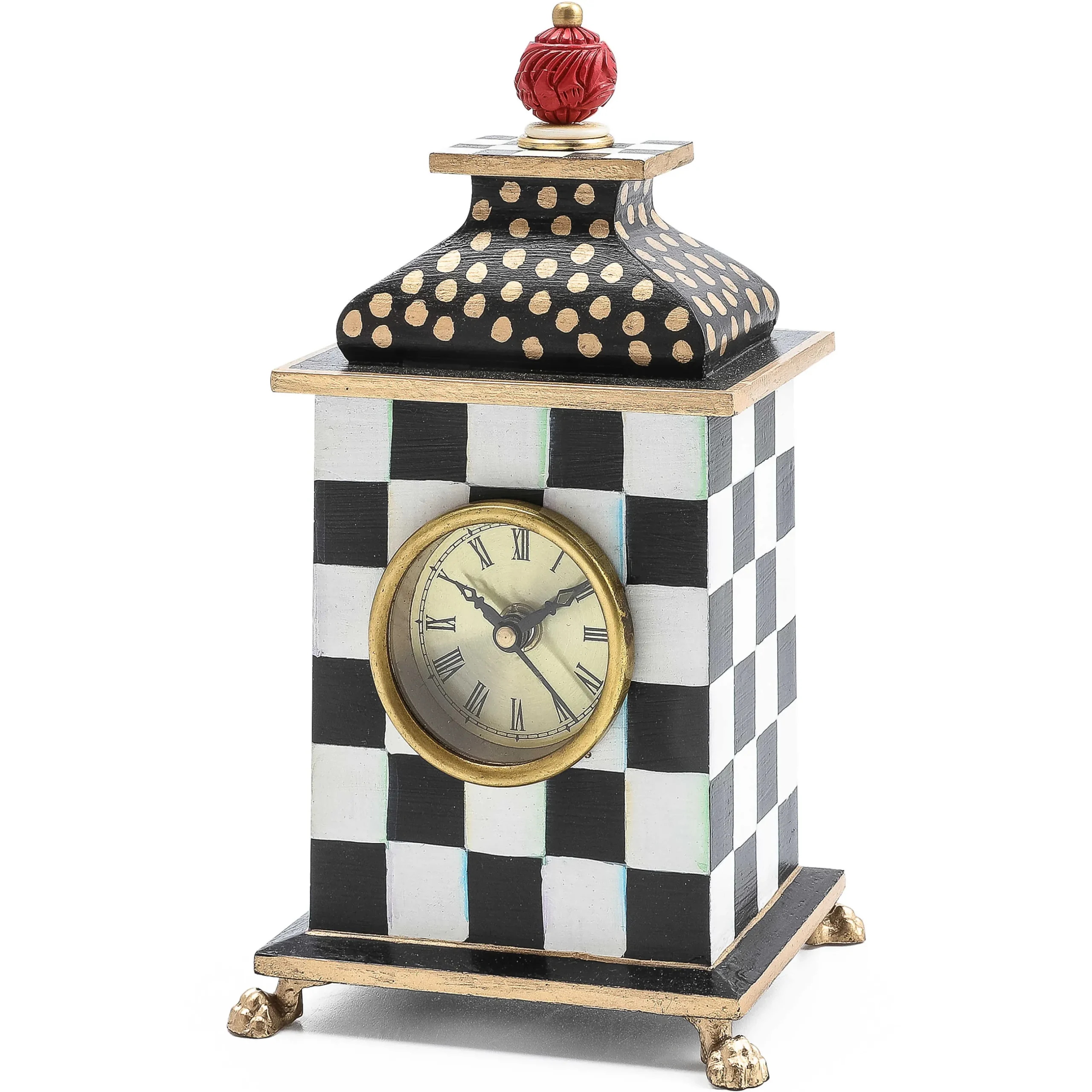 Room Accents|MacKenzie-Childs Courtly Check Desk Clock