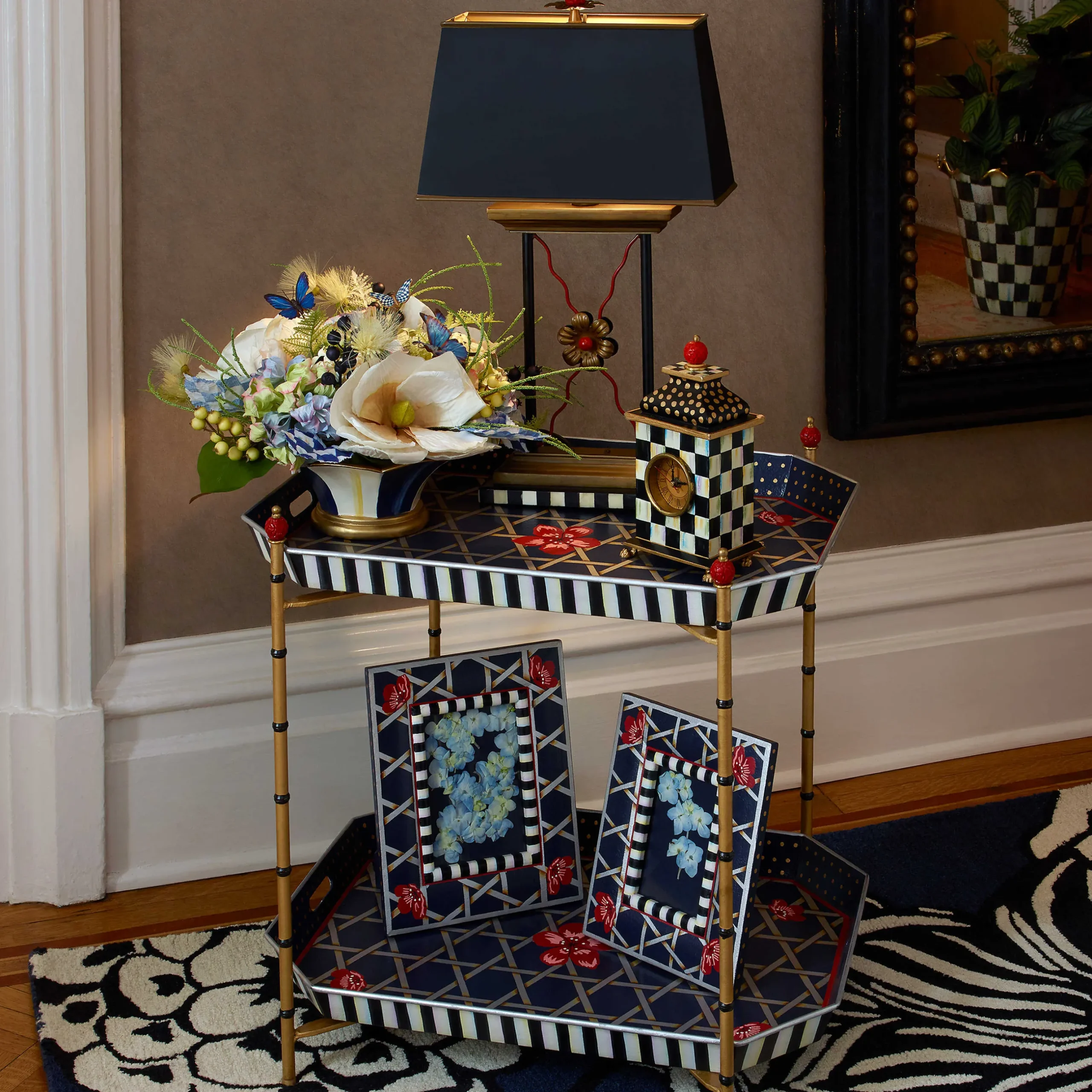 Room Accents|MacKenzie-Childs Courtly Check Desk Clock
