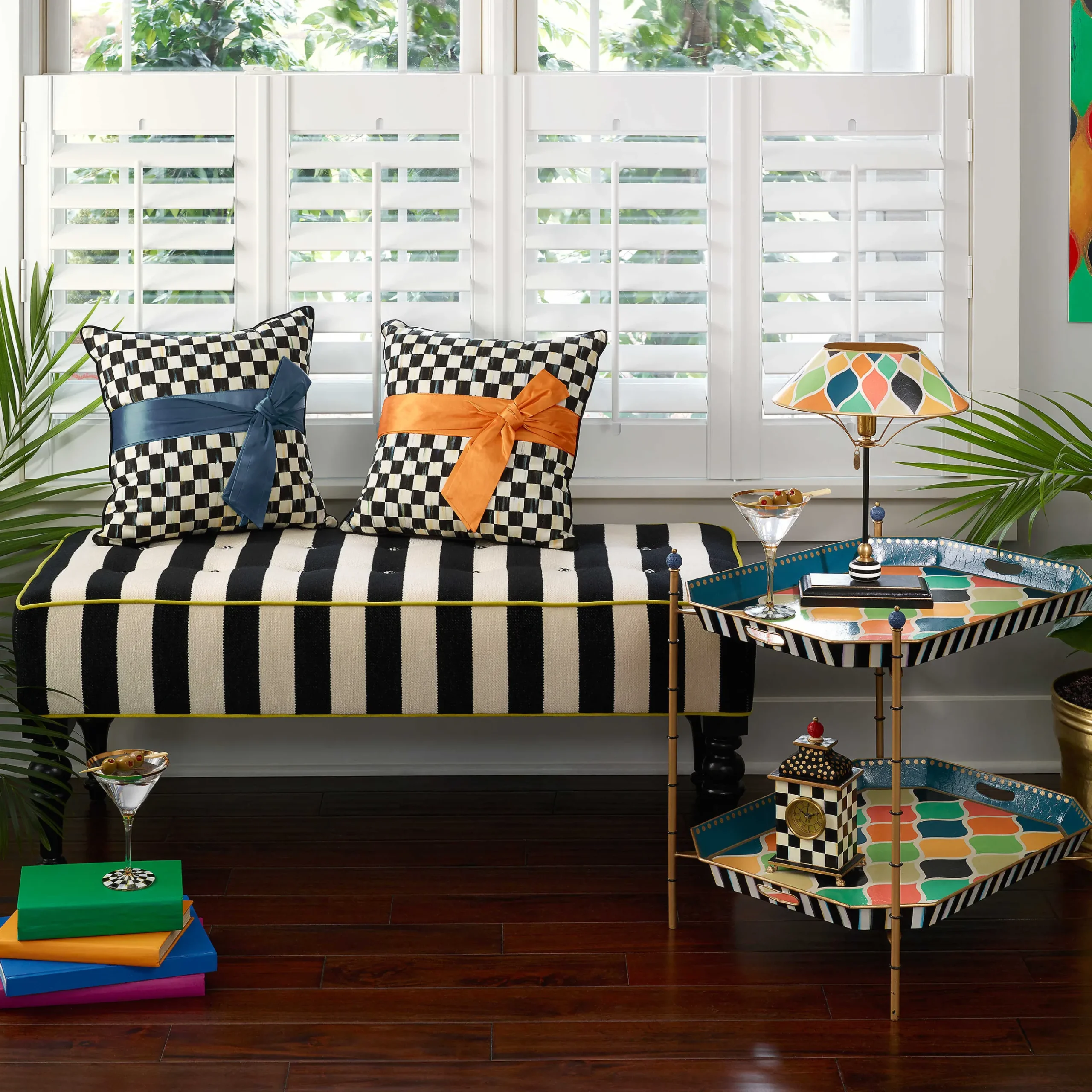 Room Accents|MacKenzie-Childs Courtly Check Desk Clock