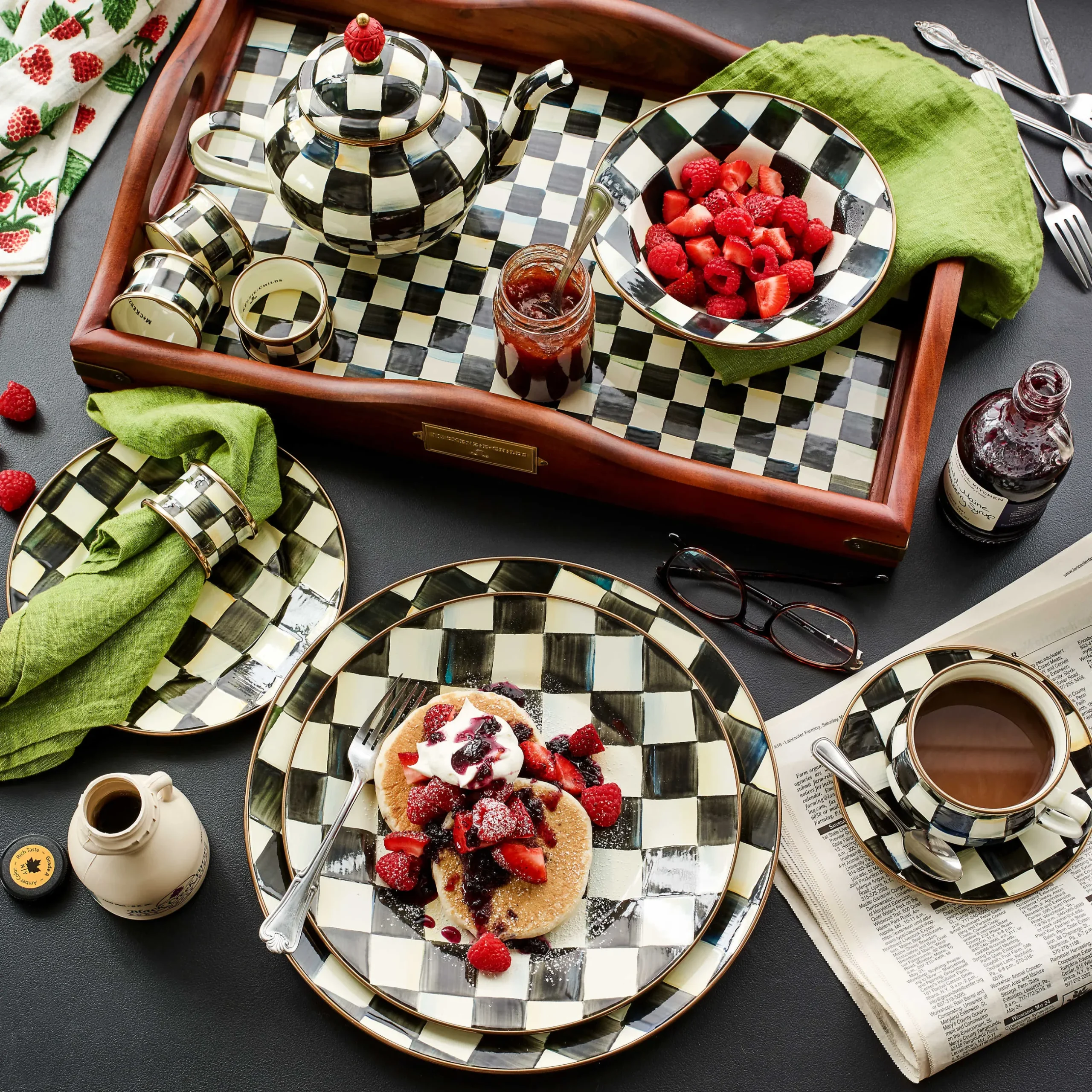 Dinnerware & Flatware|MacKenzie-Childs Courtly Check Dinner Plate