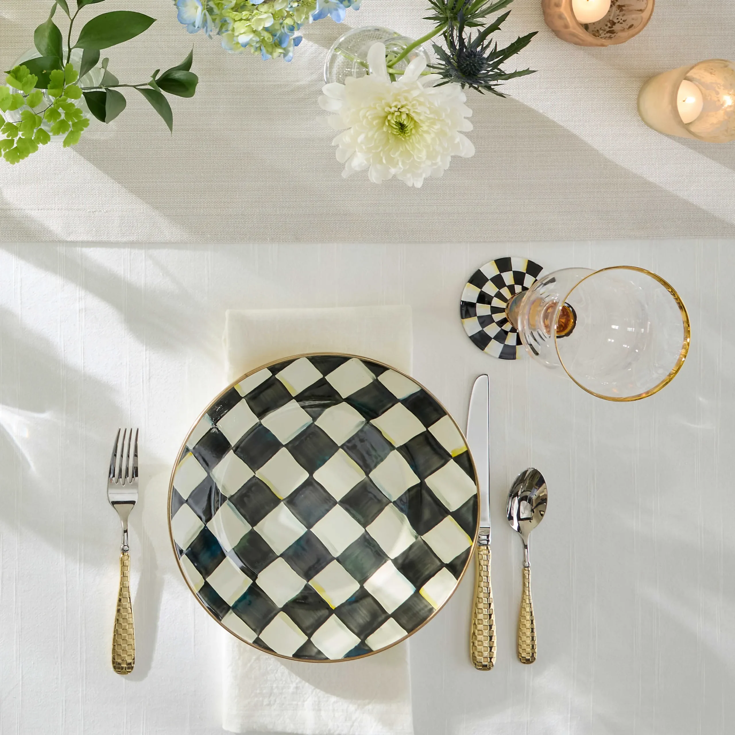Dinnerware & Flatware|MacKenzie-Childs Courtly Check Dinner Plate
