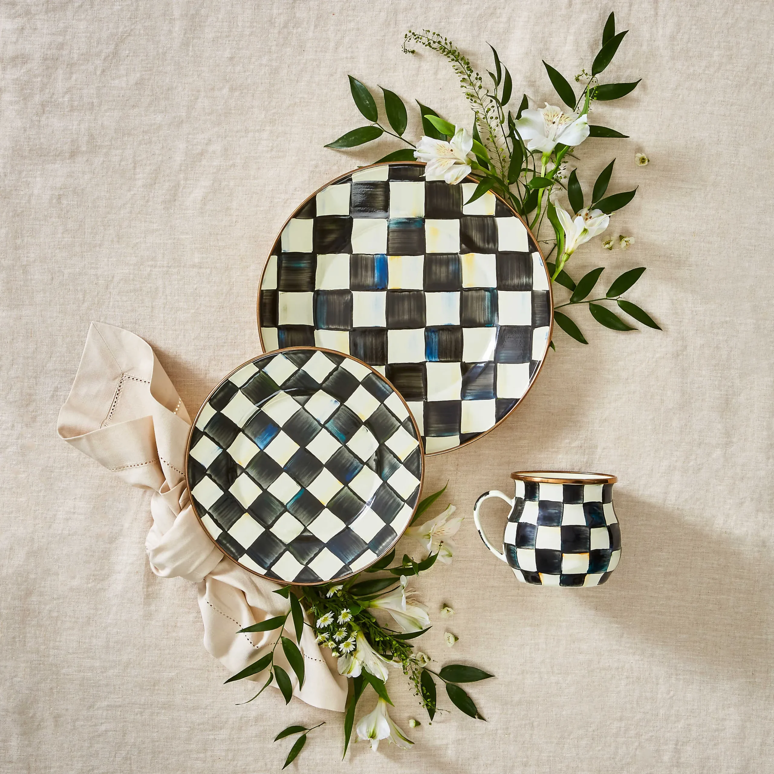 Dinnerware & Flatware|MacKenzie-Childs Courtly Check Dinner Plate