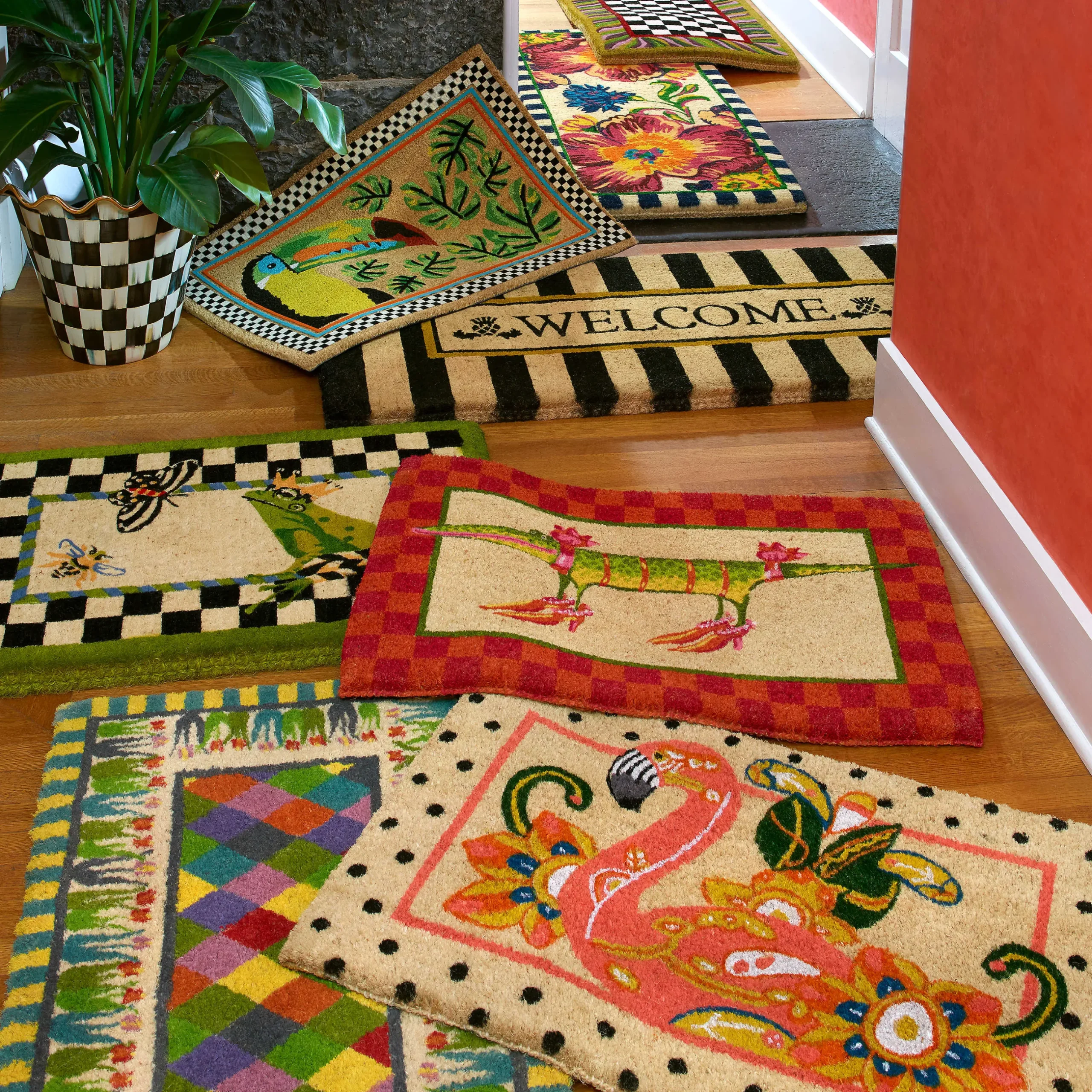 Outdoor|Rugs|MacKenzie-Childs Courtly Check Double Door Entrance Mat