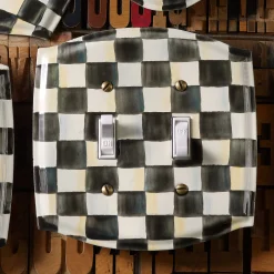 Finishing Touches|Room Accents|MacKenzie-Childs Courtly Check Double Toggle Switch Plate