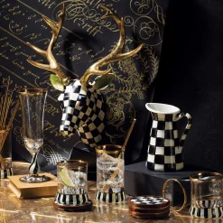 Table Accessories|Kitchen & Table Linens|MacKenzie-Childs Courtly Check Enamel Coasters, Set of 4