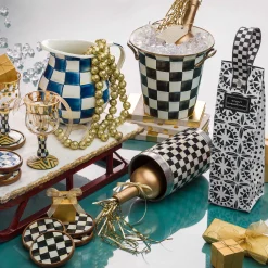 Table Accessories|Kitchen & Table Linens|MacKenzie-Childs Courtly Check Enamel Coasters, Set of 4