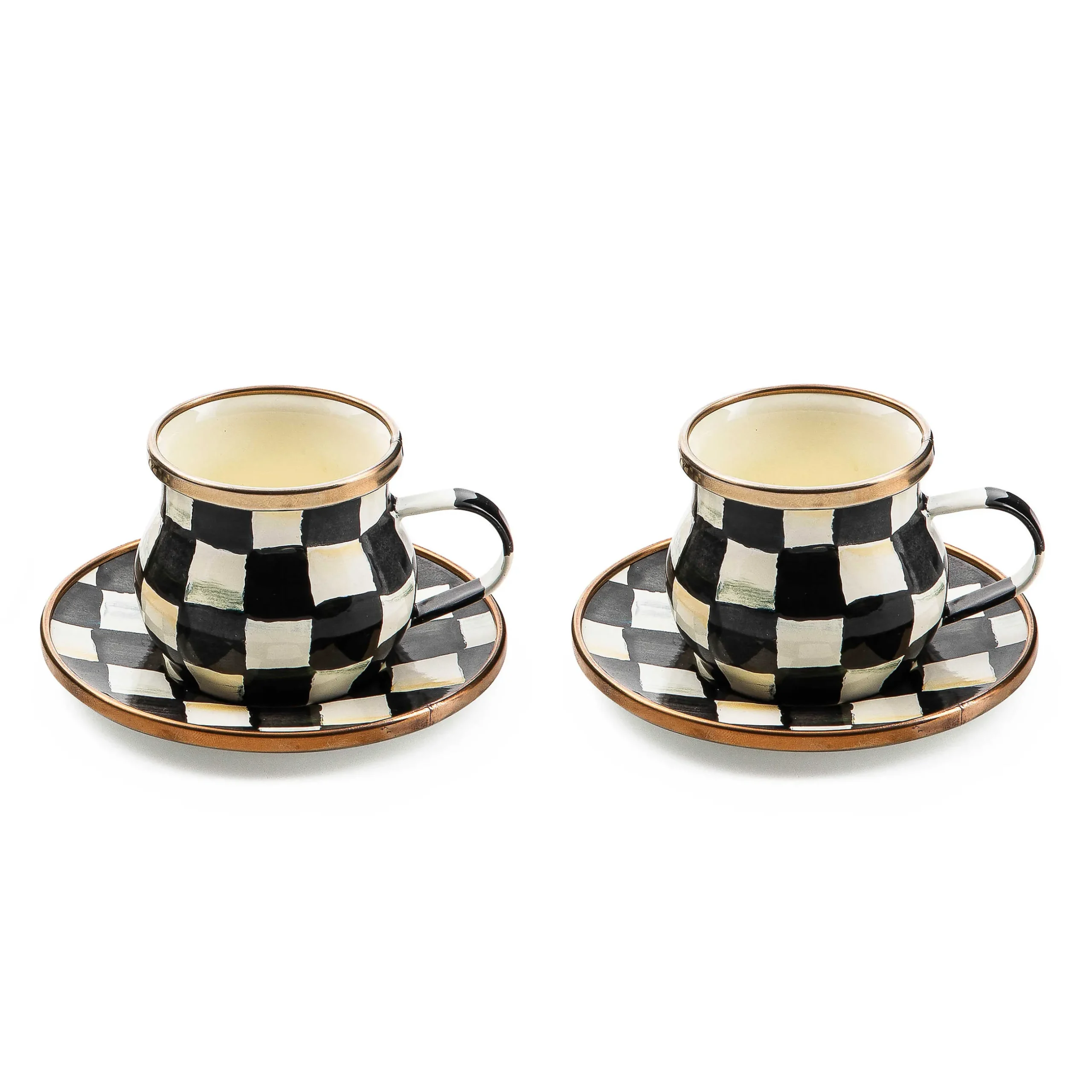 The Coffee Shop|Dinnerware & Flatware|MacKenzie-Childs Courtly Check Espresso Cup Saucer Set