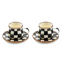 The Coffee Shop|Dinnerware & Flatware|MacKenzie-Childs Courtly Check Espresso Cup  Saucer Set