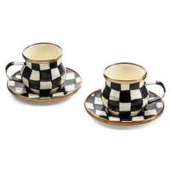 The Coffee Shop|Dinnerware & Flatware|MacKenzie-Childs Courtly Check Espresso Cup Saucer Set