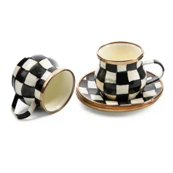 The Coffee Shop|Dinnerware & Flatware|MacKenzie-Childs Courtly Check Espresso Cup Saucer Set