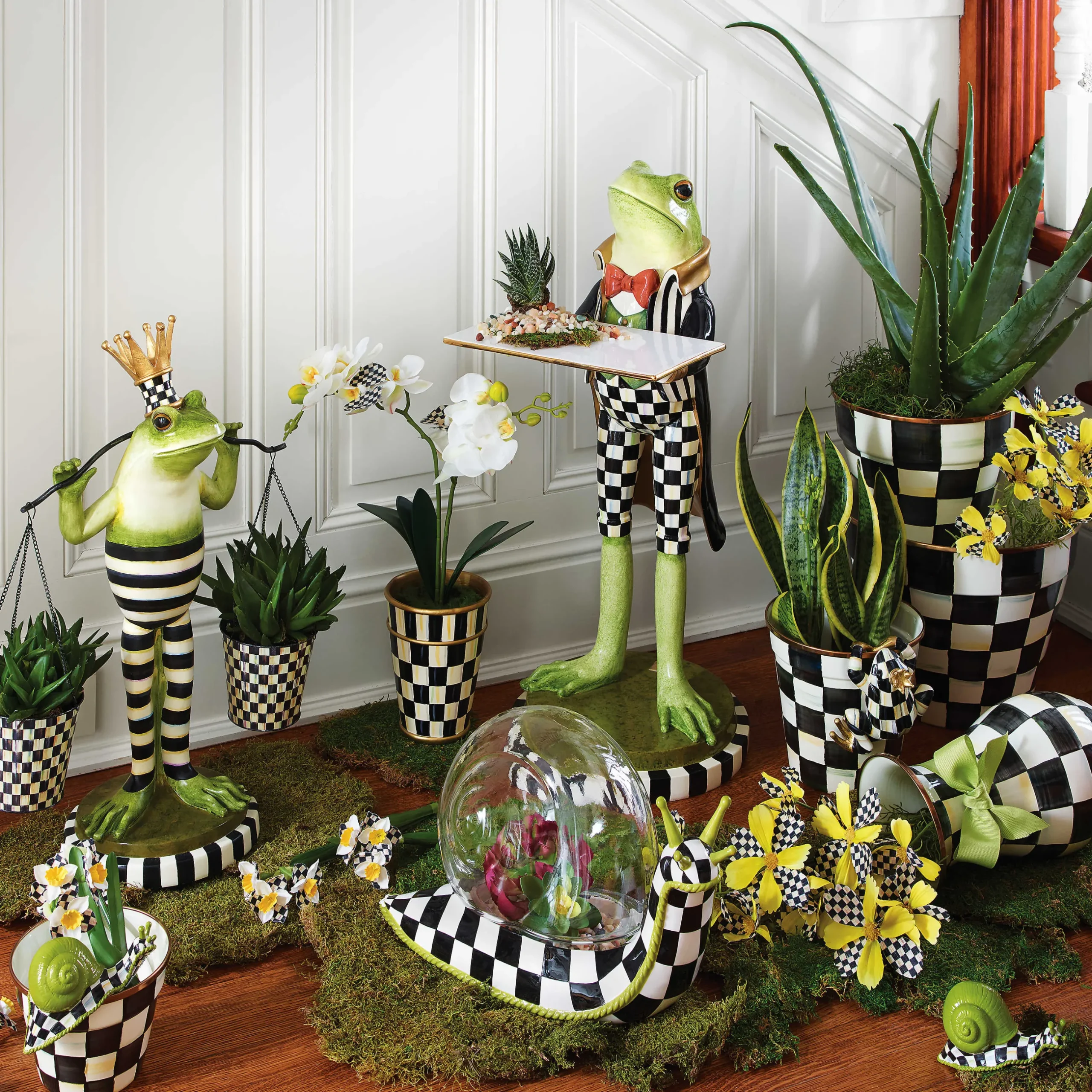 Spring|Outdoor|MacKenzie-Childs Courtly Check Extra Large Garden Pot