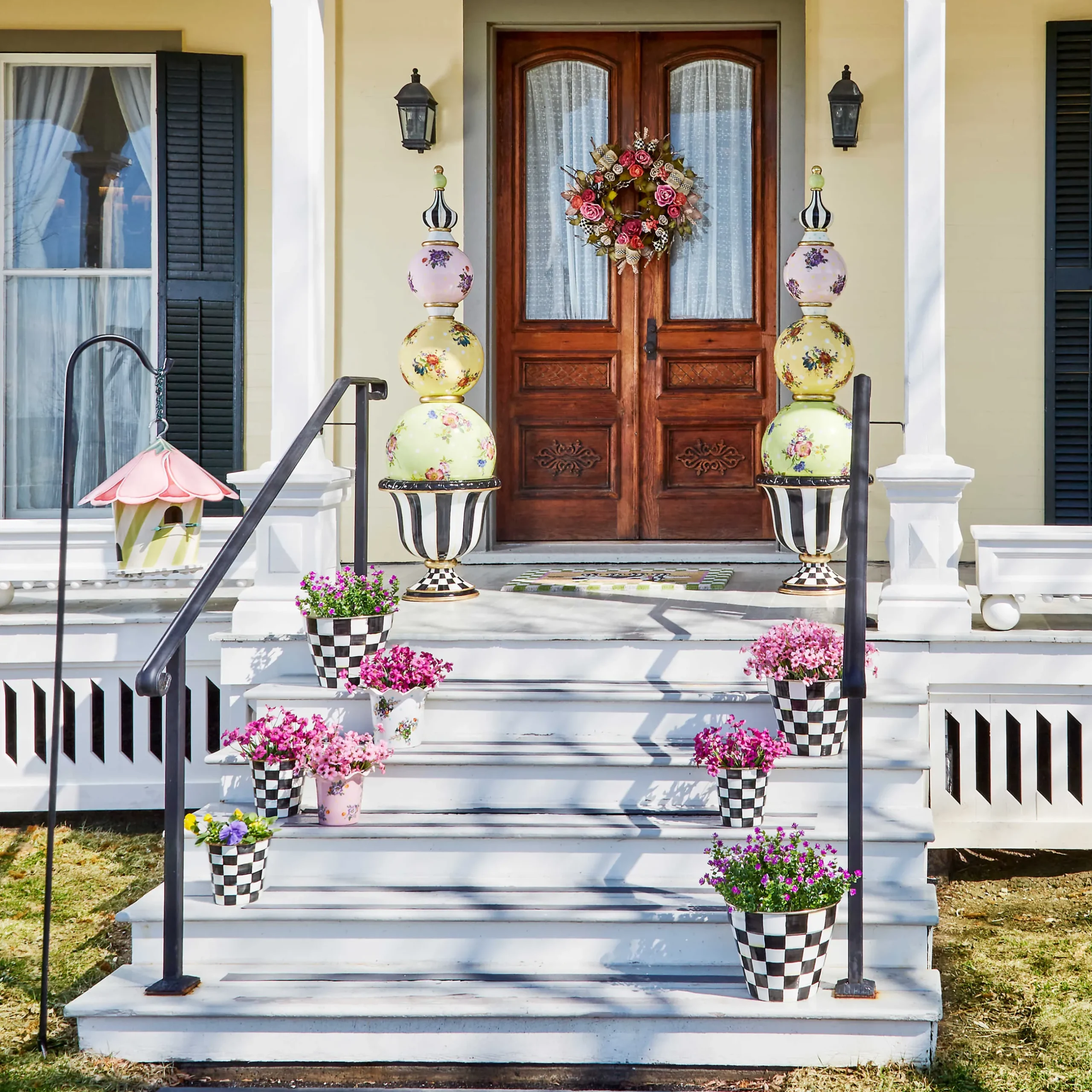 Spring|Outdoor|MacKenzie-Childs Courtly Check Extra Large Garden Pot