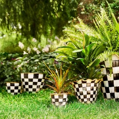 Spring|Outdoor|MacKenzie-Childs Courtly Check Extra Large Garden Pot