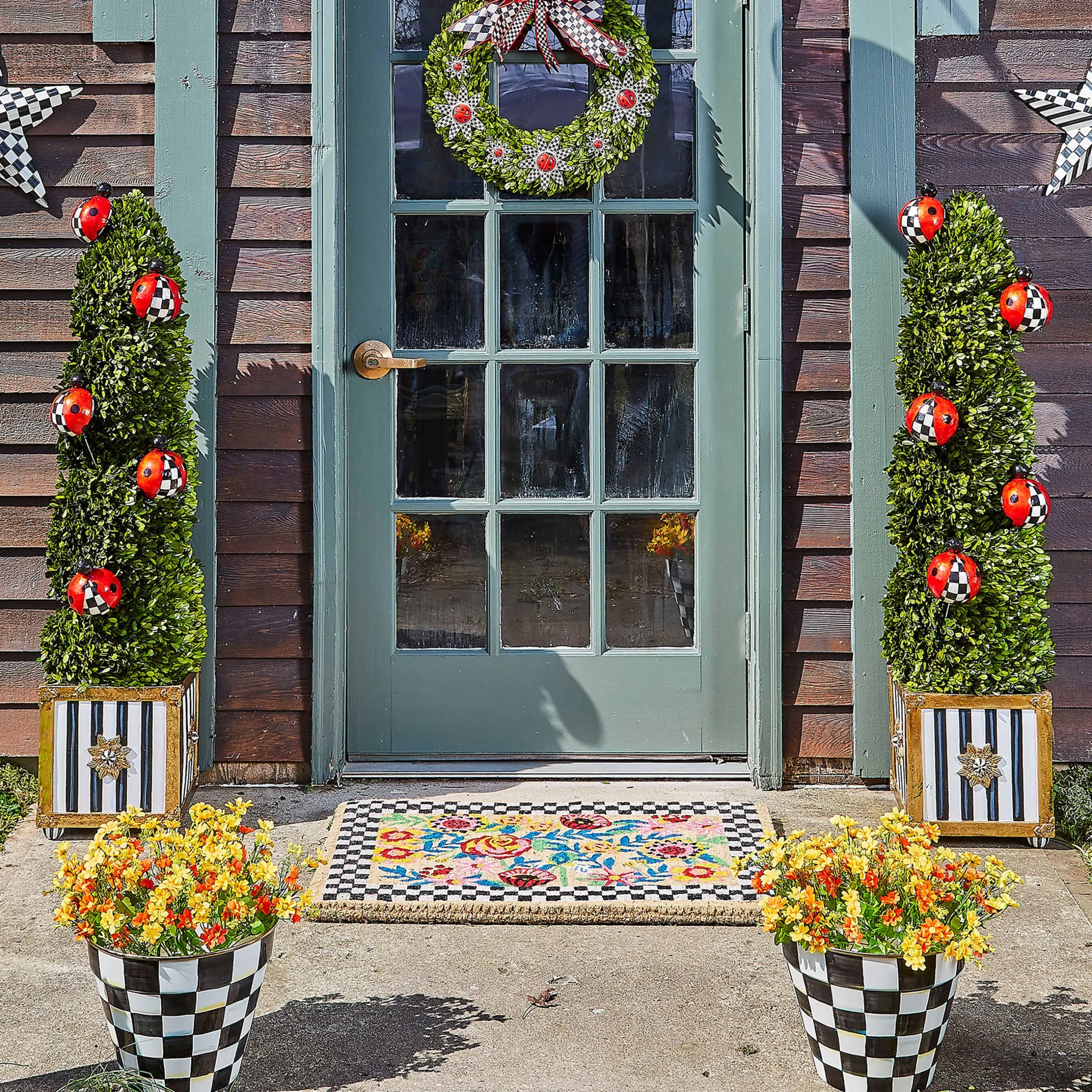 Spring|Outdoor|MacKenzie-Childs Courtly Check Extra Large Garden Pot
