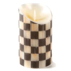 Candles & Fragrances|Table Accessories|MacKenzie-Childs Courtly Check Flicker 5 Pillar Candle