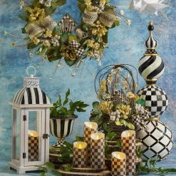 Candles & Fragrances|Table Accessories|MacKenzie-Childs Courtly Check Flicker 5 Pillar Candle