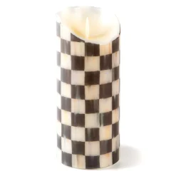 Candles & Fragrances|Table Accessories|MacKenzie-Childs Courtly Check Flicker 7 Pillar Candle