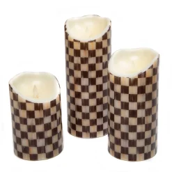 Candles & Fragrances|MacKenzie-Childs Courtly Check Flicker 6 Pillar Candle