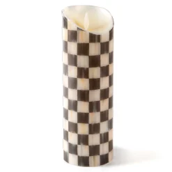 Candles & Fragrances|Table Accessories|MacKenzie-Childs Courtly Check Flicker 9 Pillar Candle