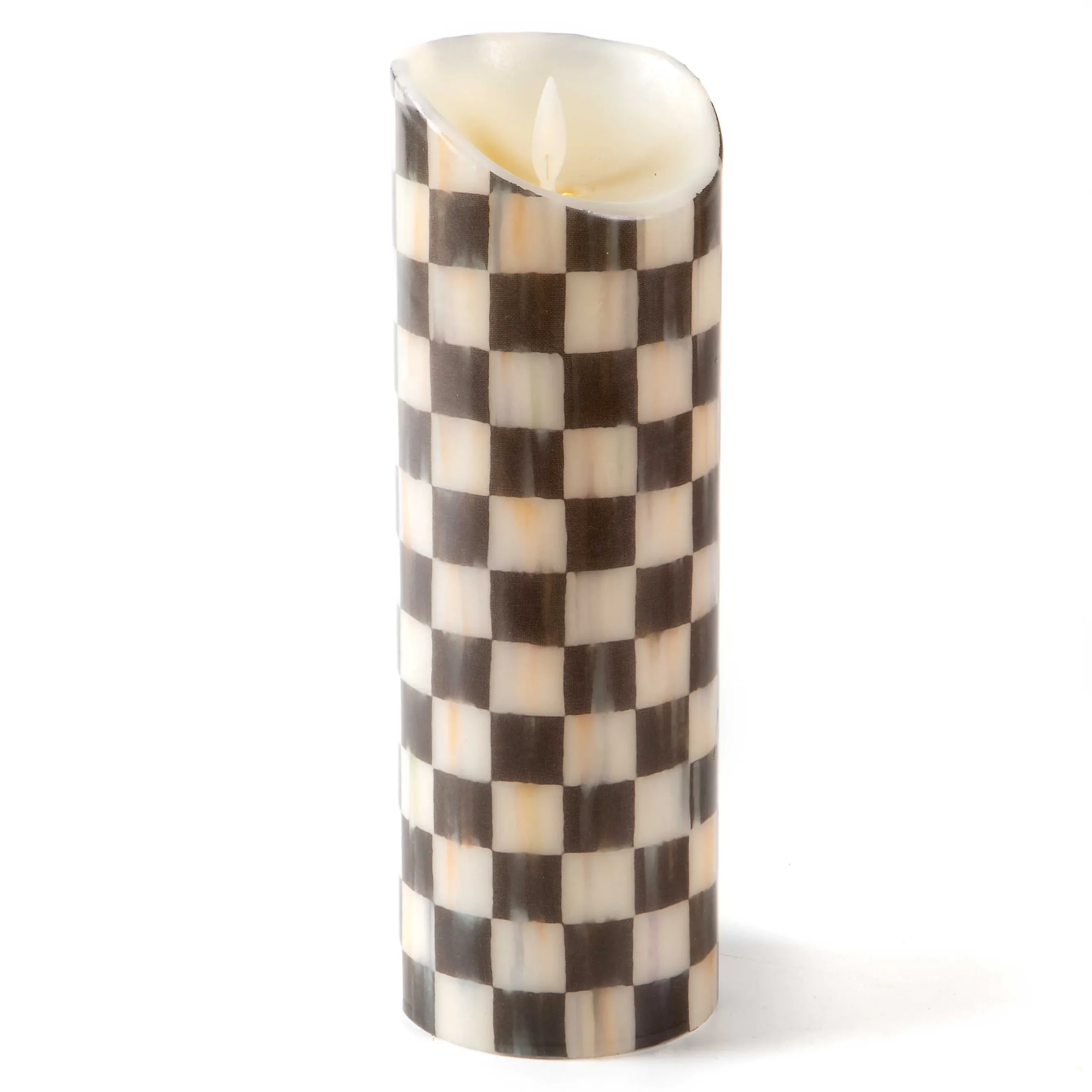 Candles & Fragrances|Table Accessories|MacKenzie-Childs Courtly Check Flicker 9 Pillar Candle