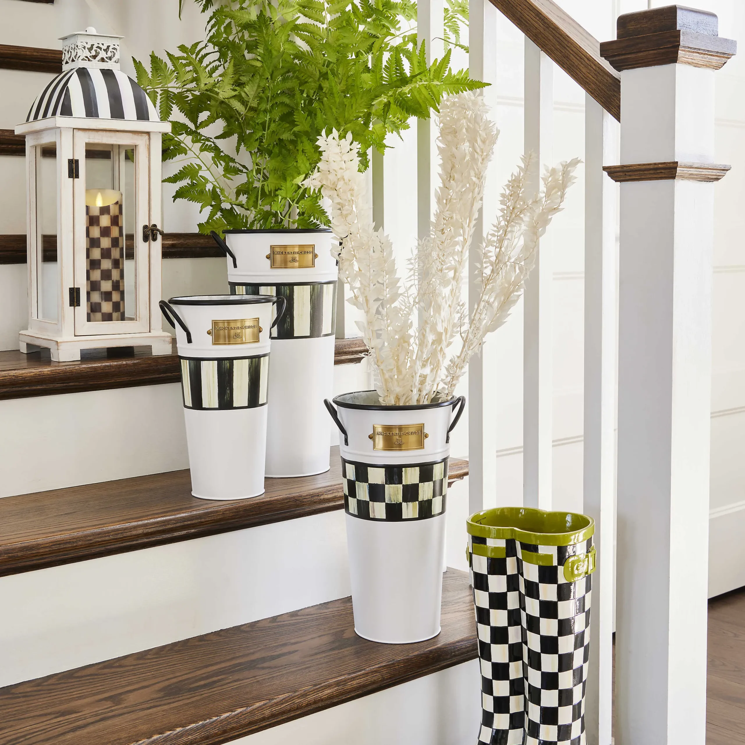 Candles & Fragrances|Table Accessories|MacKenzie-Childs Courtly Check Flicker 9 Pillar Candle