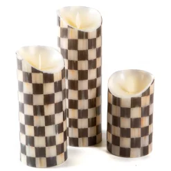 Holiday|The Halloween Shop|MacKenzie-Childs Courtly Check Flicker Candles - Set of 3