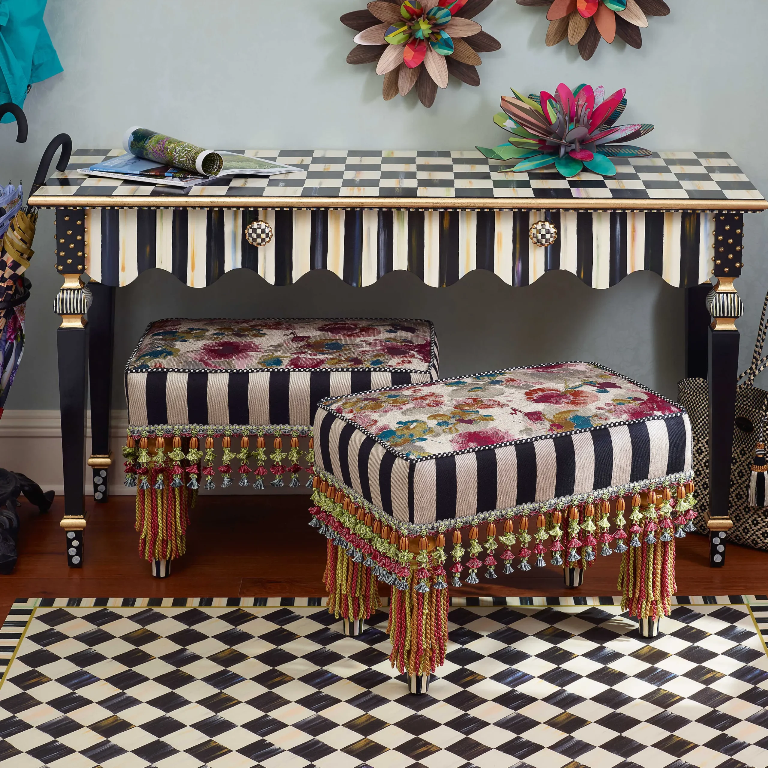 Rugs|MacKenzie-Childs Courtly Check Floor Mat - 3' x 5'