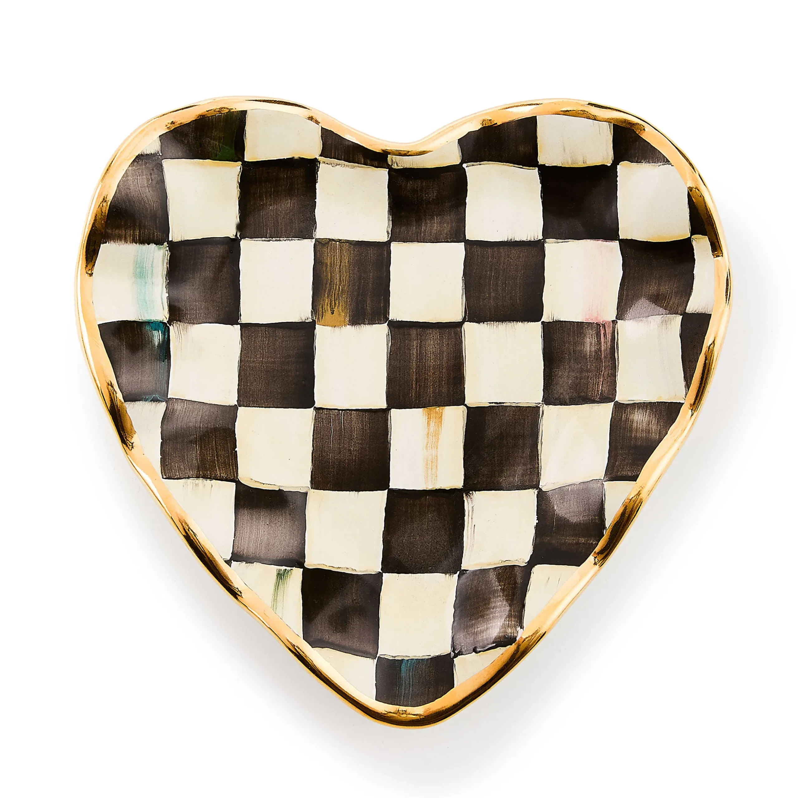 Bar Entertaining|Serveware|MacKenzie-Childs Courtly Check Fluted Heart Plate