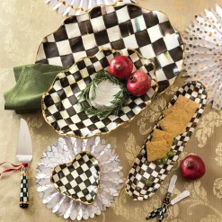 Bar Entertaining|Serveware|MacKenzie-Childs Courtly Check Fluted Heart Plate