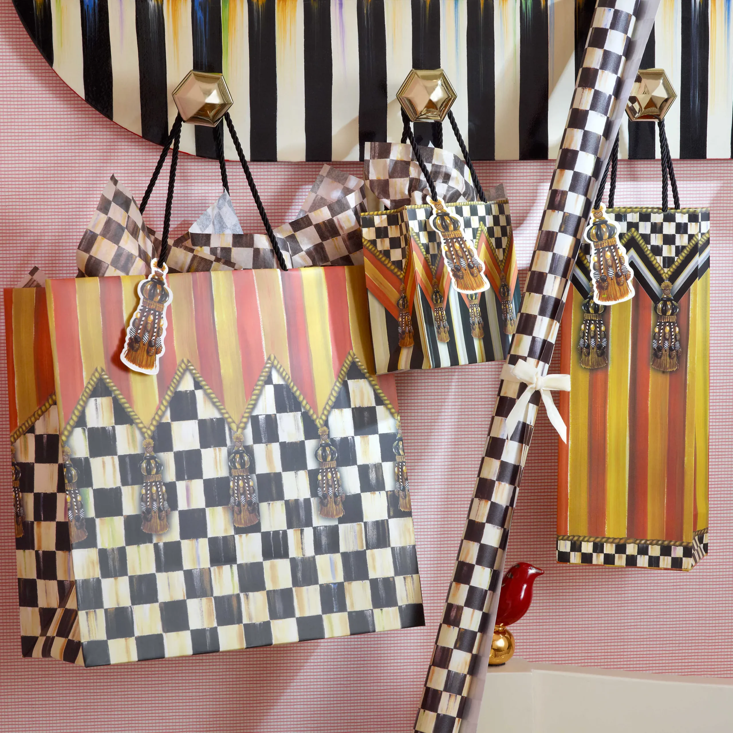 Holiday|Finishing Touches|MacKenzie-Childs Courtly Check Gift Wrap, Set of 2