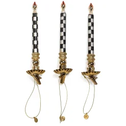 Holiday|Decor Sets|MacKenzie-Childs Courtly Check Glass Candle Clips, Set of 3
