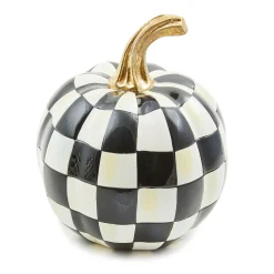 Pumpkins|The Halloween Shop|MacKenzie-Childs Courtly Check Glossy Mini Pumpkin