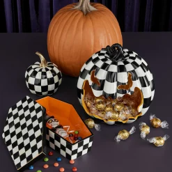 Pumpkins|The Halloween Shop|MacKenzie-Childs Courtly Check Glossy Mini Pumpkin