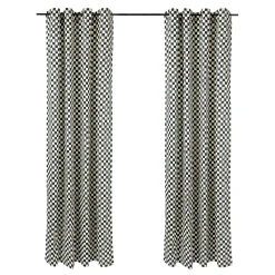 Room Accents|MacKenzie-Childs Courtly Check Grommet Top Curtain Panel