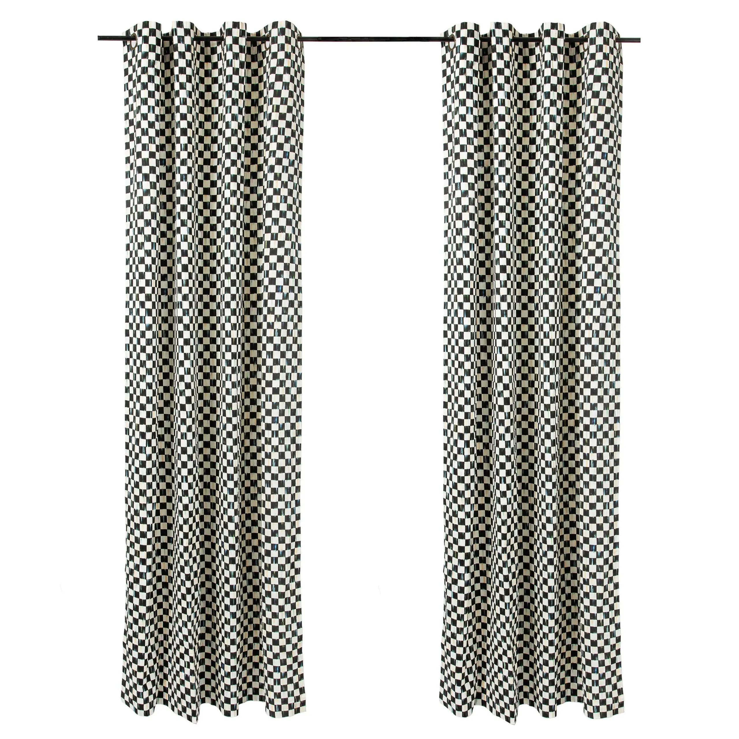 Room Accents|MacKenzie-Childs Courtly Check Grommet Top Curtain Panel