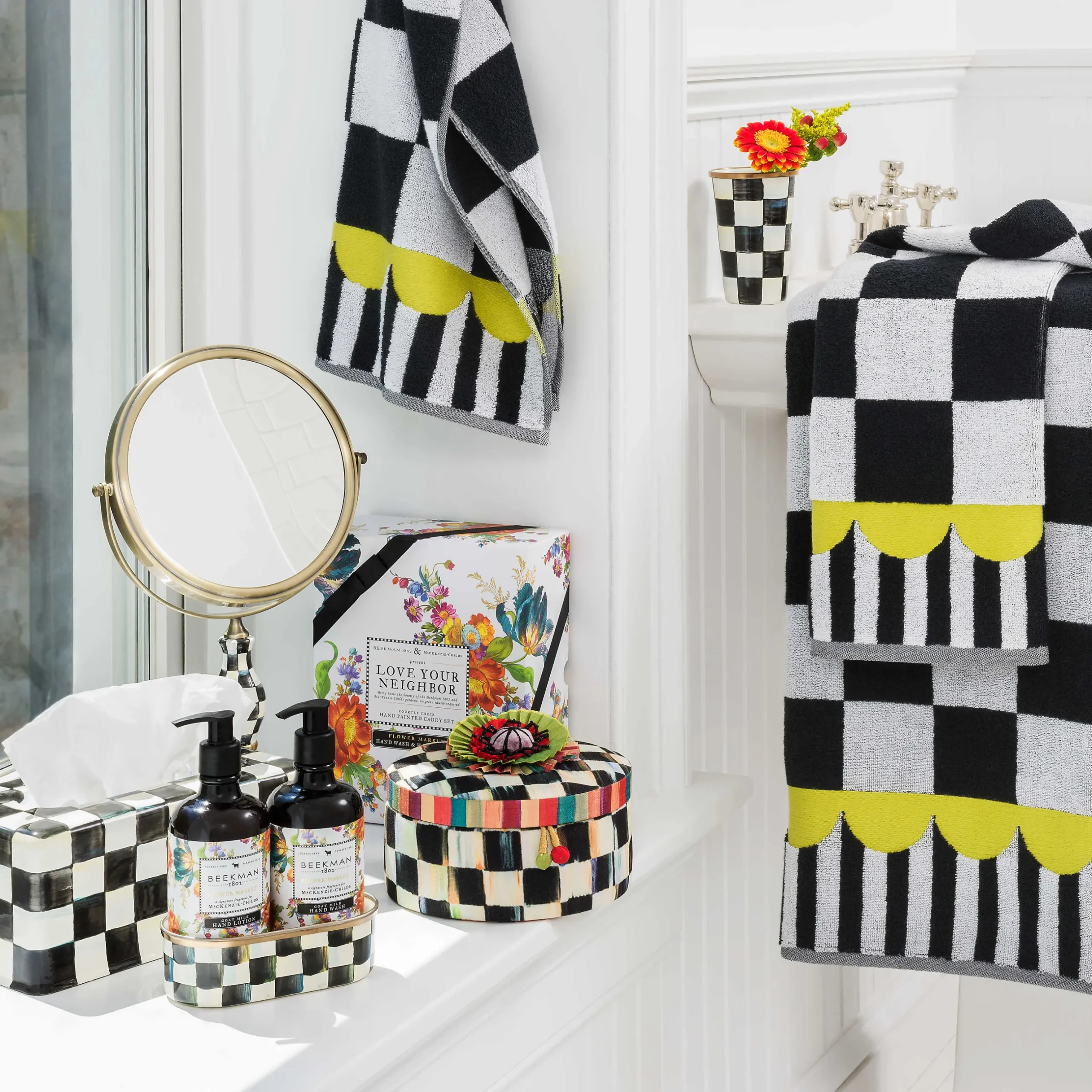 Bath & Bath Accessories|MacKenzie-Childs Courtly Check Hand Towel