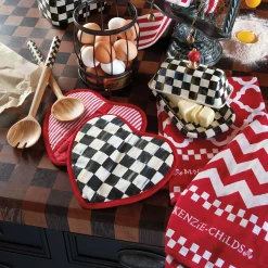 Kitchen & Table Linens|MacKenzie-Childs Courtly Check Heart Potholder