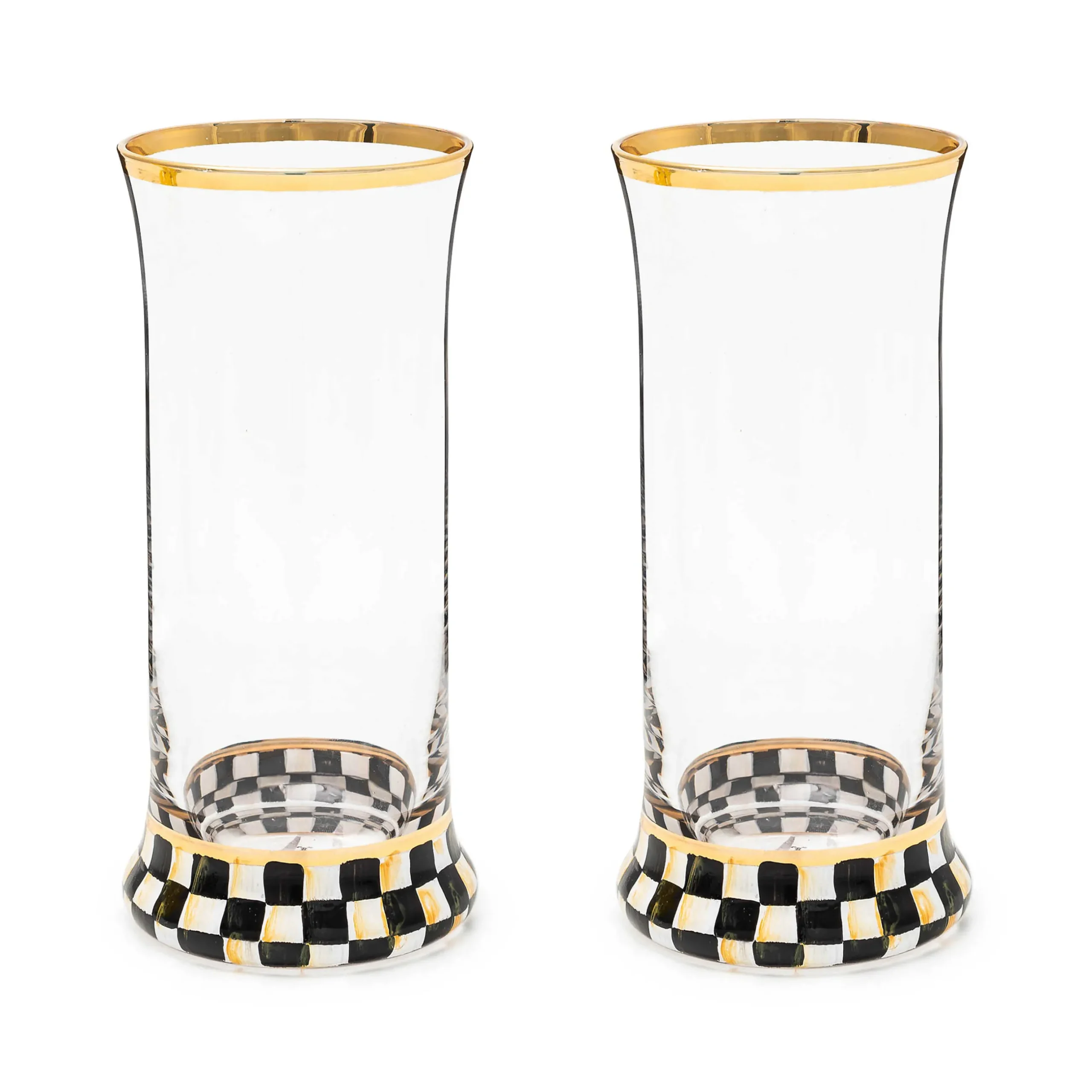 Holiday|The Halloween Shop|MacKenzie-Childs Courtly Check Highball Glass, Set of 2