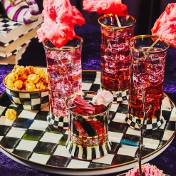 Holiday|The Halloween Shop|MacKenzie-Childs Courtly Check Highball Glass, Set of 2