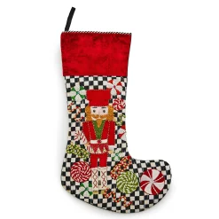 Holiday|Room Accents|MacKenzie-Childs Courtly Check Holiday Nutcracker Stocking
