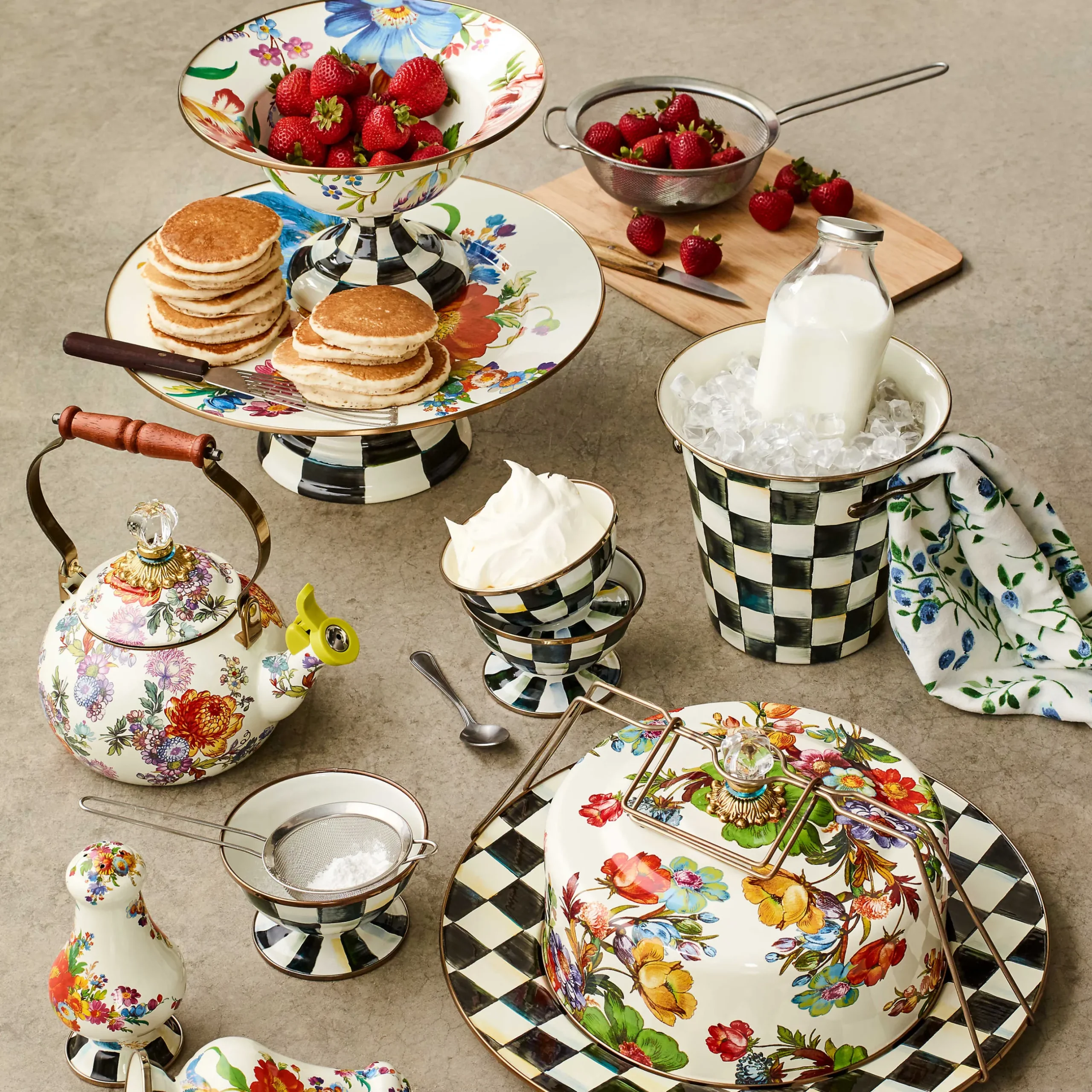 Dinnerware & Flatware|MacKenzie-Childs Courtly Check Ice Cream Dish