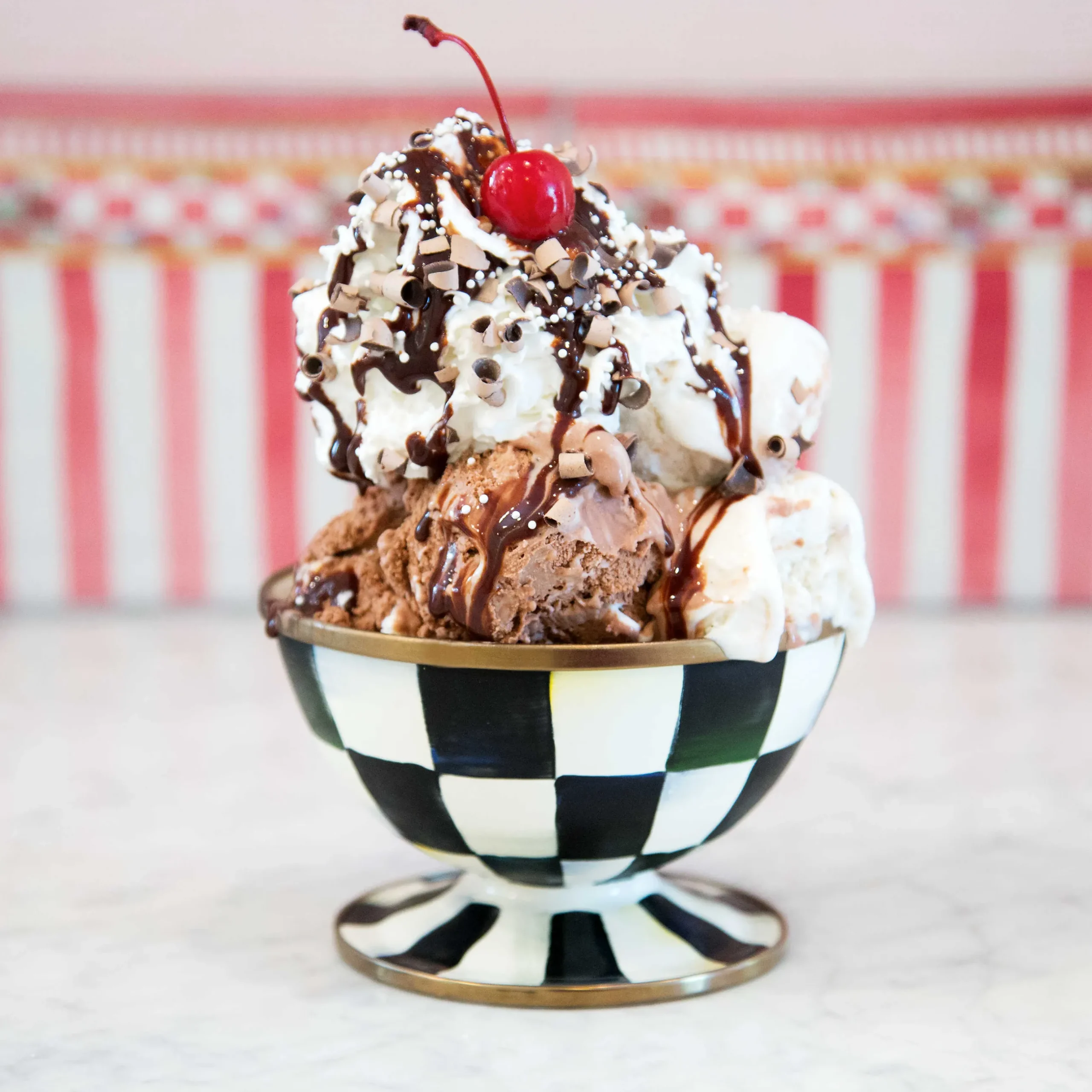 Dinnerware & Flatware|MacKenzie-Childs Courtly Check Ice Cream Dish