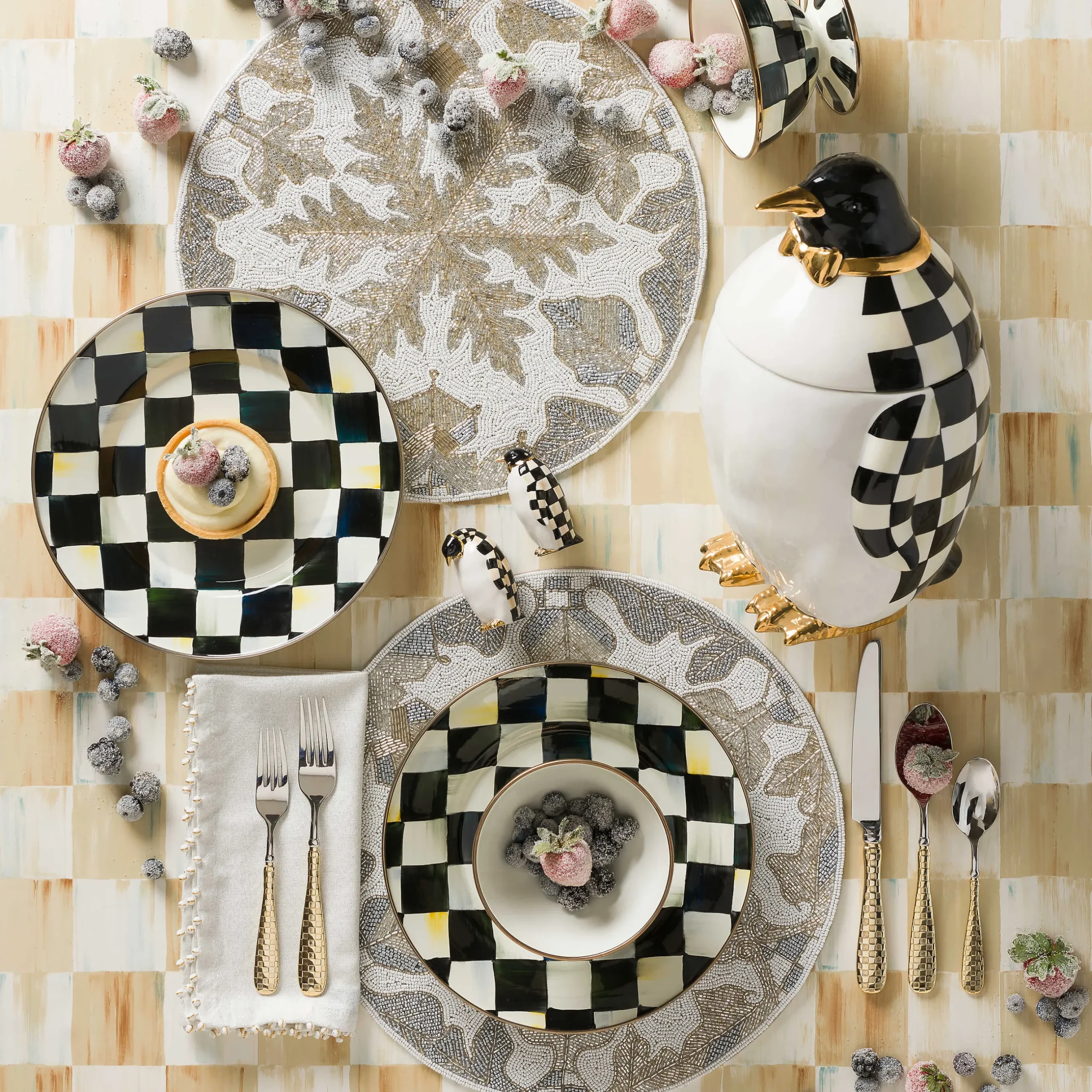 Dinnerware & Flatware|MacKenzie-Childs Courtly Check Ice Cream Dish