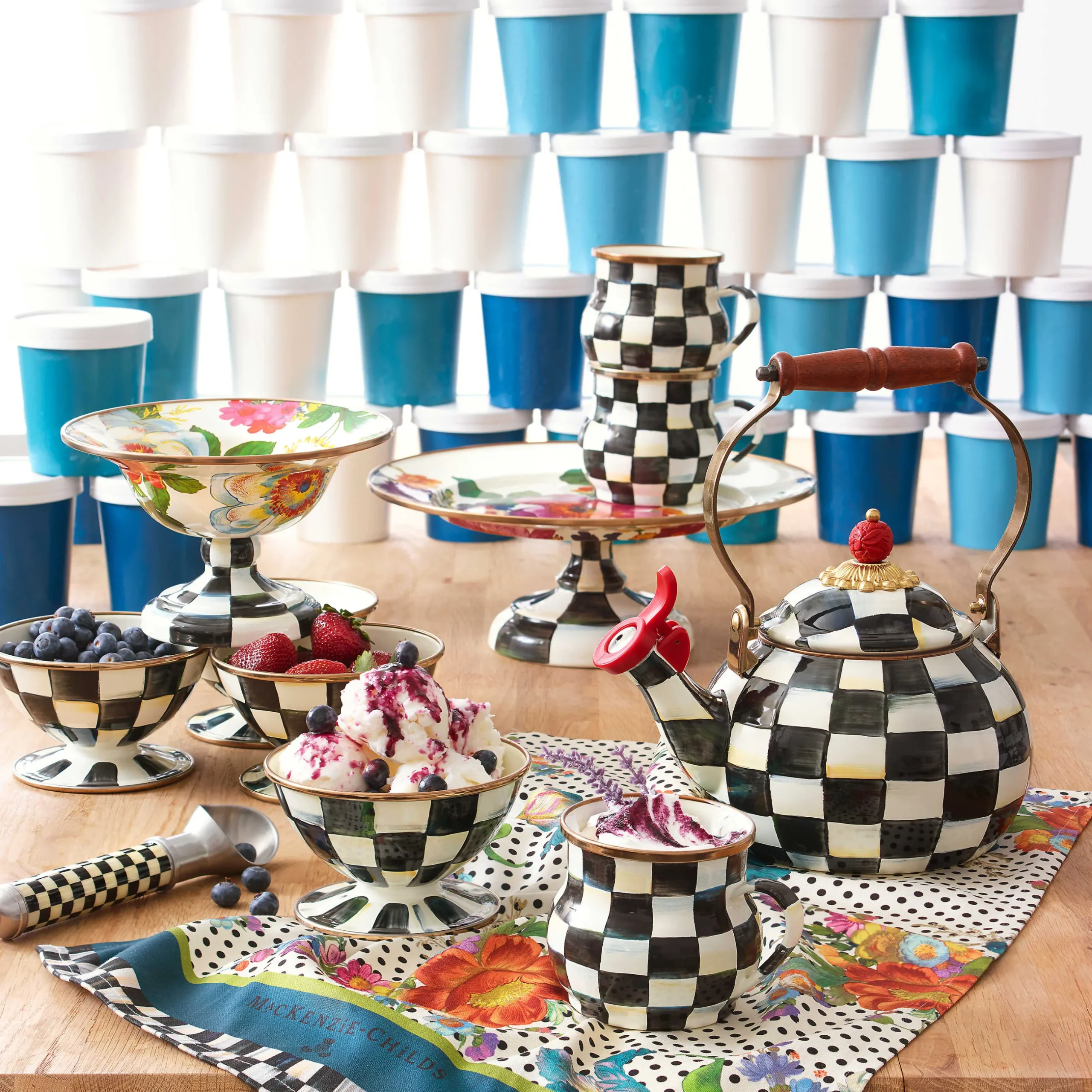 Dinnerware & Flatware|MacKenzie-Childs Courtly Check Ice Cream Dish