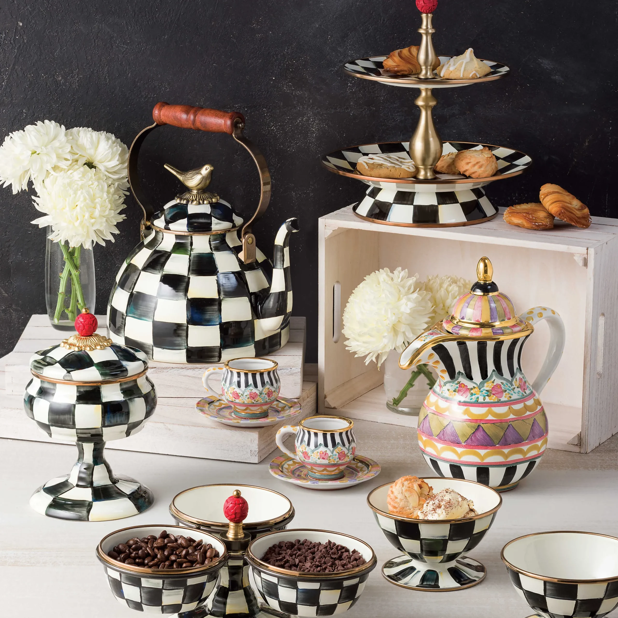 Dinnerware & Flatware|MacKenzie-Childs Courtly Check Ice Cream Dish