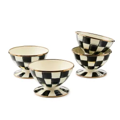 Kitchen & Dining Sets|Dinnerware & Flatware|MacKenzie-Childs Courtly Check Ice Cream Dishes, Set of 4