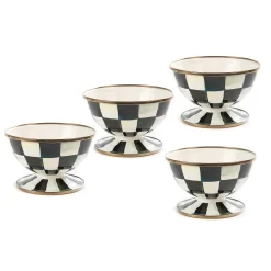 Kitchen & Dining Sets|Dinnerware & Flatware|MacKenzie-Childs Courtly Check Ice Cream Dishes, Set of 4