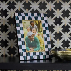 Room Accents|MacKenzie-Childs Courtly Check Lacquer 4 x 6 Frame