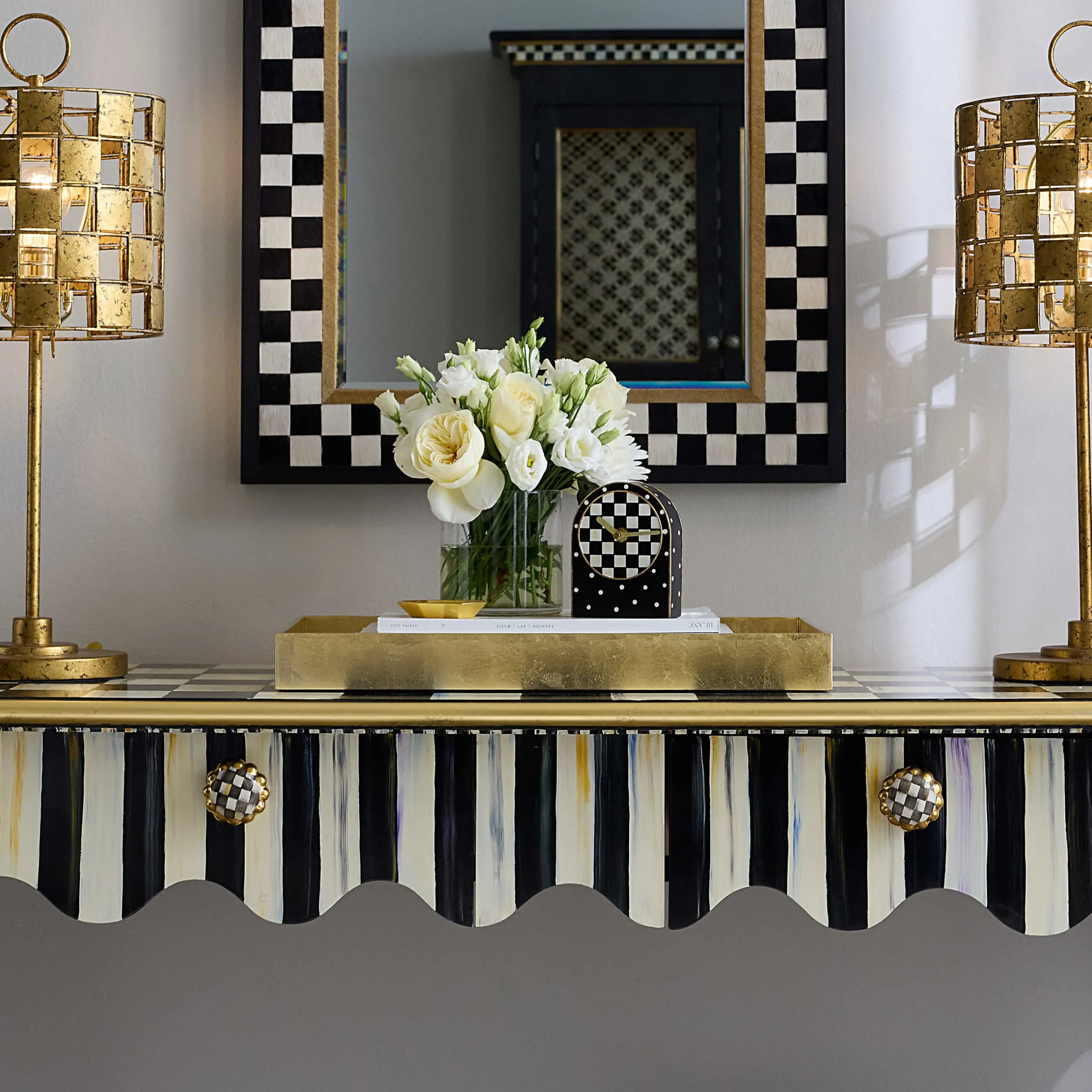 Room Accents|MacKenzie-Childs Courtly Check Lacquer Tray